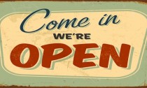 Vintage Open Tin Sign